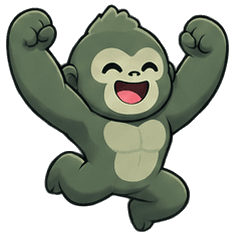 La mascotte OneMoreBro saute de joie